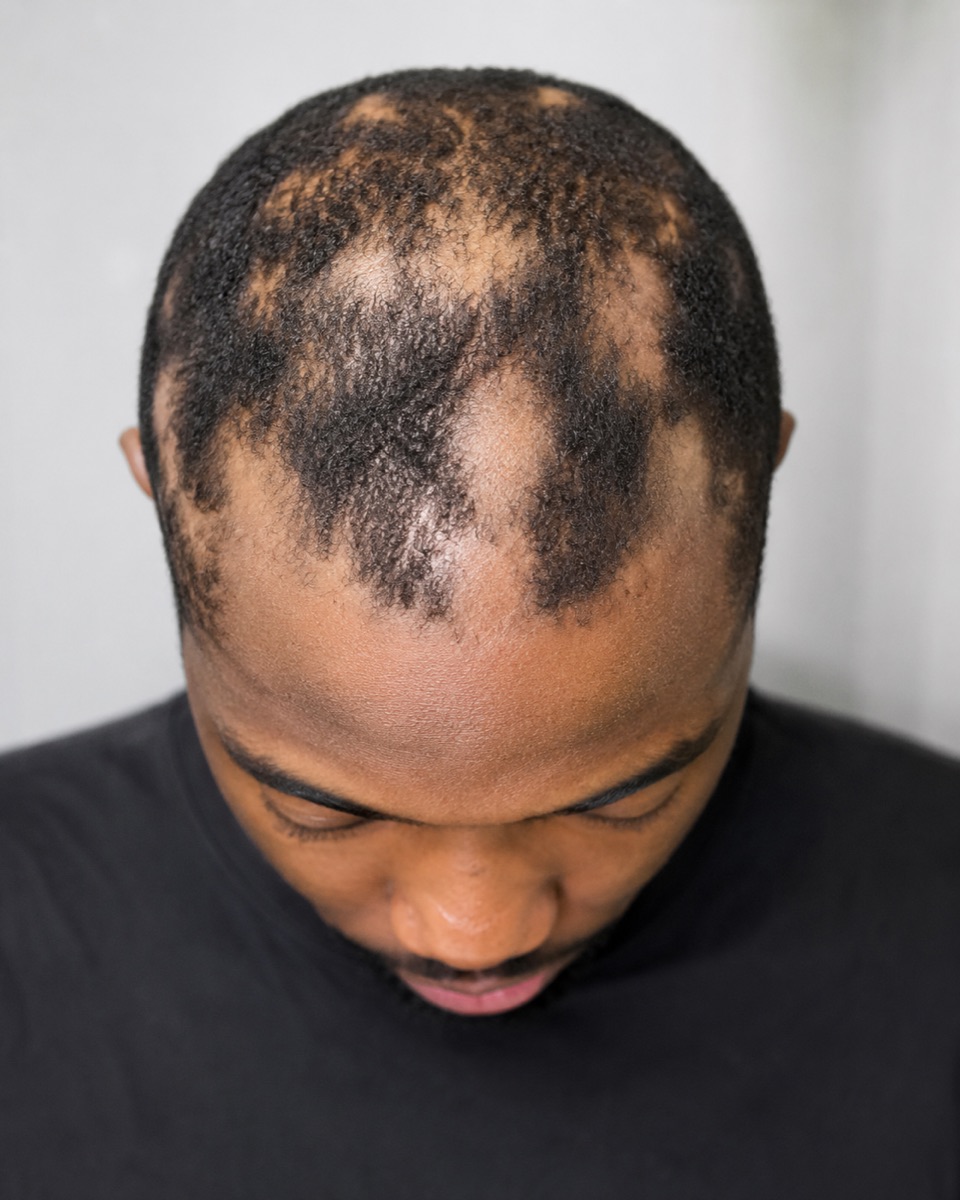 Alopecia and full scalp scalp micropigmentation